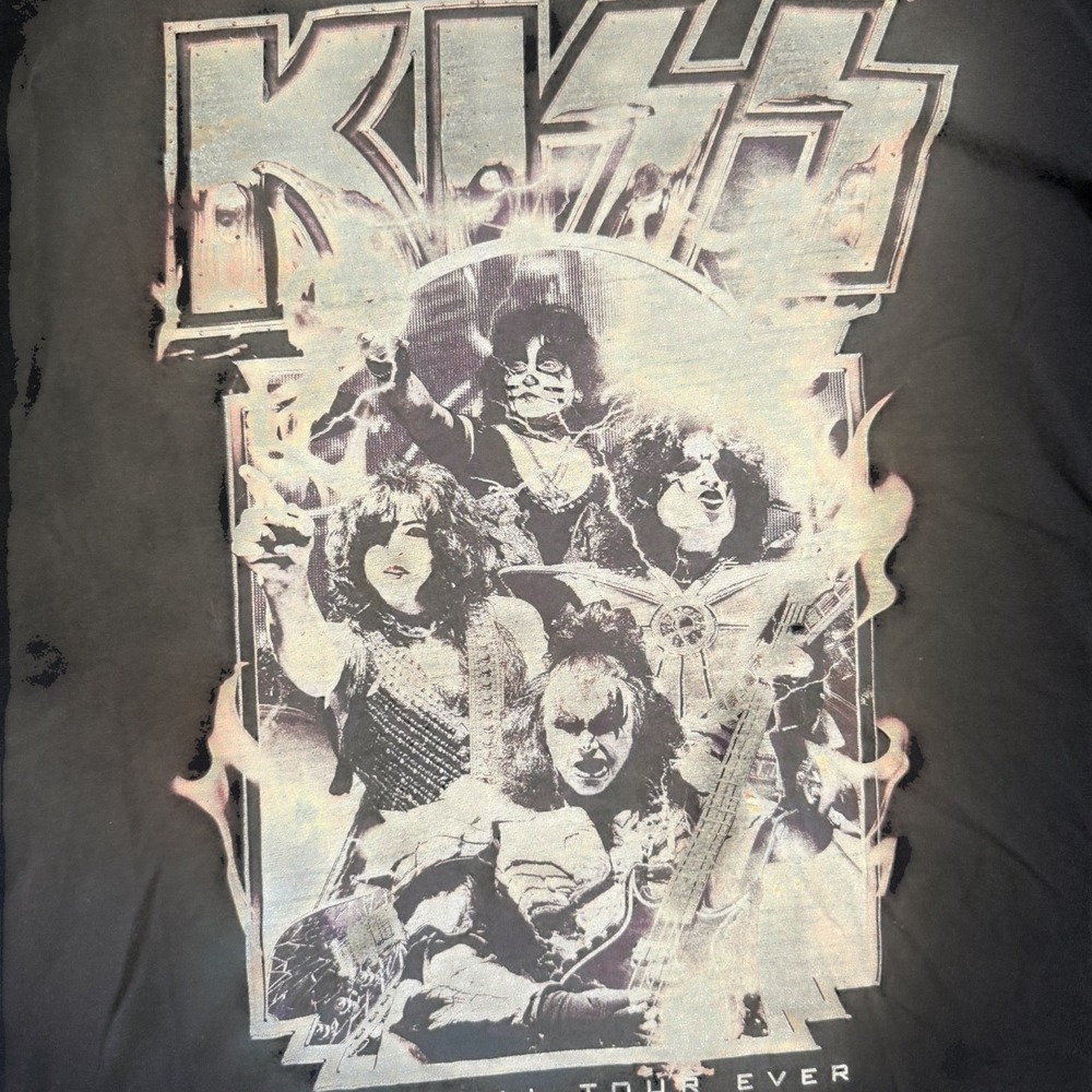 KISS The Final Tour Ever Band Tee Size 2XL Distressed End Of The Road - Picture 3 of 11